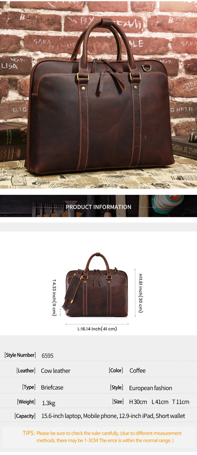 Bolso Mensajero de Cuero Genuino para Hombre - Maletín Ejecutivo Premium - Image 14