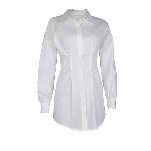 Camisa de Algodón con Pliegues en Cintura y Mangas Largas - Image 3
