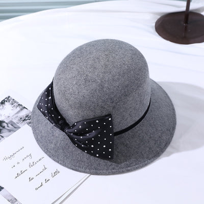 Sombrero Vintage de Fieltro con Moño - Estilo Pescador Francés
