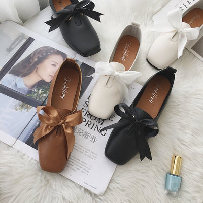 Zapatillas Bailarina Punta Cuadrada con Moño - Cómodas y Elegantes - Image 4
