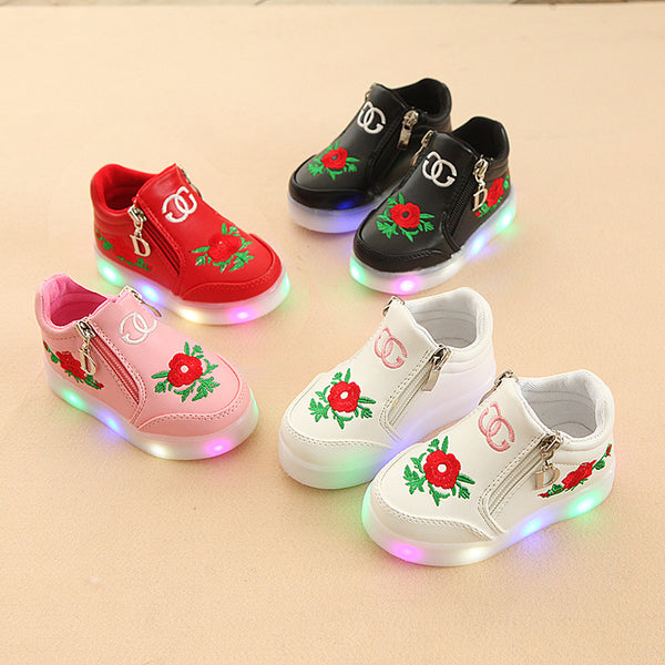 Zapatos Infantiles LED Estilo Otoño Coreano con Suela Luminosa y Suave