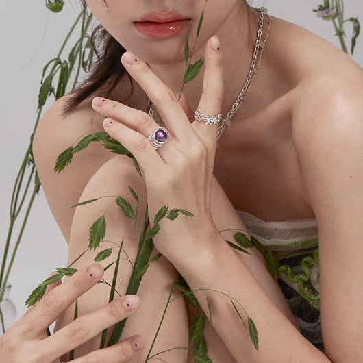 Anillo de Amatista Natural Elegante para Mujer - Image 6