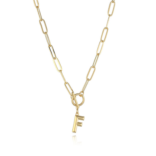 Collar de Letra Chapado en Oro Real Estilo Hip Hop - Image 9