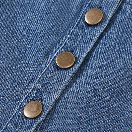 Conjunto de 3 Piezas: Enterizo de Algodón Puro con Falda Denim y Pañoleta - Image 16