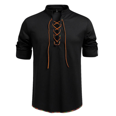 Camiseta Manga Larga con Cuello Alzado y Cordones para Hombre - Image 11