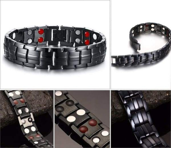 Pulsera Magnética de Germanio para Hombre y Mujer - Acero Inoxidable