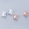 Aretes de Plata S925 con Patrón de Diamantes Cuadrados para Mujer