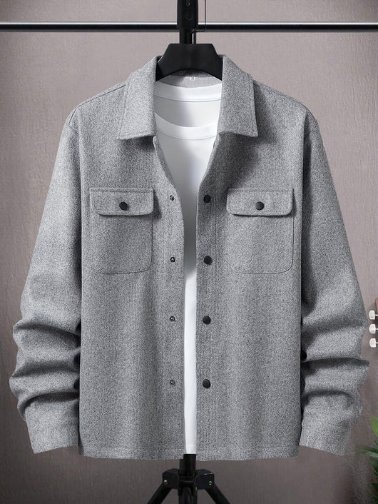Abrigo Elegante para Hombre con Botones y Bolsillos de Solapa - Image 14