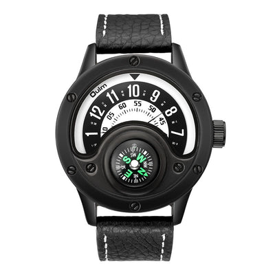 Reloj Masculino de Cuero con Brújula Decorativa - Grande - Image 6