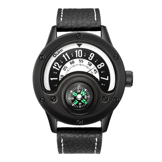 Reloj Masculino de Cuero con Brújula Decorativa - Grande - Image 6