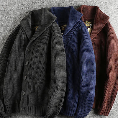 Suéter de Lana Vintage Combinada para Hombre - Image 15
