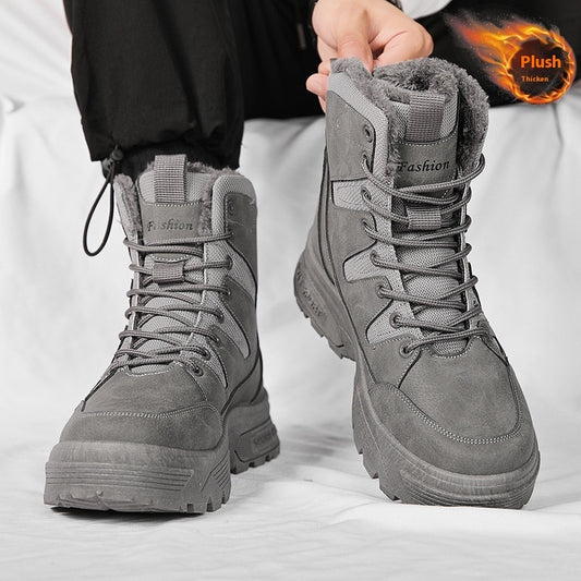 Botas Cálidas Acolchadas de Algodón con Forro Polar para Hombre
