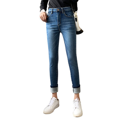 Pantalones Skinny Retro Azul con Pies de Polar - Image 16