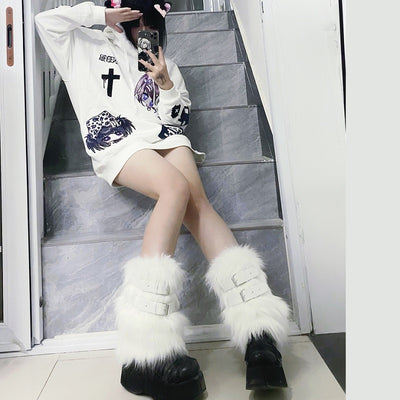 Calcetines Punk Harajuku Milenio con Hebillas de Cuero - Image 7