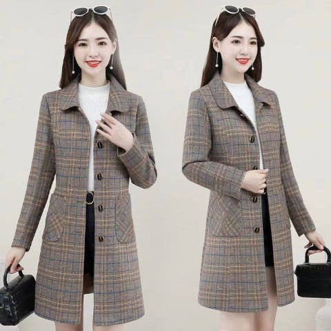 Abrigo de Lana Cuadrillé para Mujer Madura - Colección Otoño - Image 17