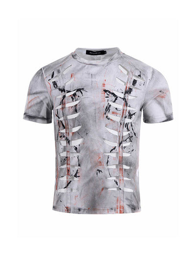 Playera Ajustada con Recortes Hueco para Hombre - Manga Corta Elástica - Image 14
