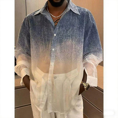 Camisa Degradado Semitransparente para Hombre - Image 2