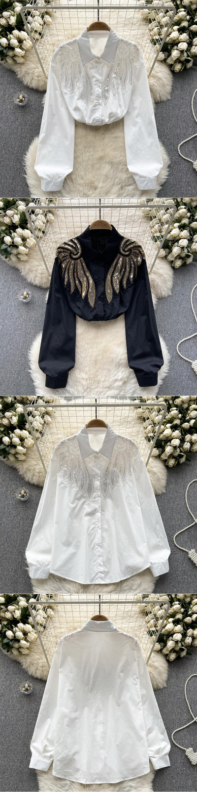 Blusa Mujer Diseño Sofisticado con Cuentas y Lentejuelas - Image 9