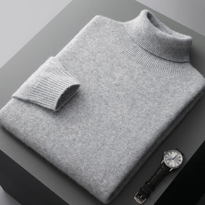 Suéter Cuello Alto Slim Fit para Hombre - Pullover Básico de Color Sólido - Image 25