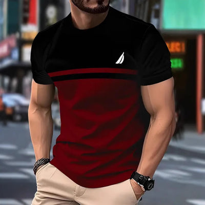 Playera Casual de Contraste para Hombre - Algodón Premium de Alta Calidad - Image 3