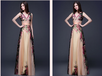 Vestido Largo Elegante con Flores en los Hombros - Diseño Europeo y Americano - Image 3