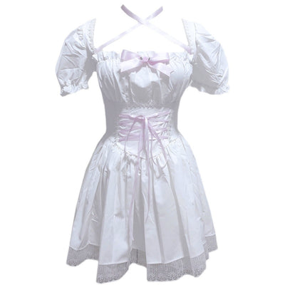 Vestido Retro Cuadrado con Mangas Abullonadas y Cintura Ajustable - Image 12