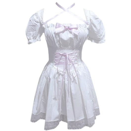 Vestido Retro Cuadrado con Mangas Abullonadas y Cintura Ajustable - Image 12