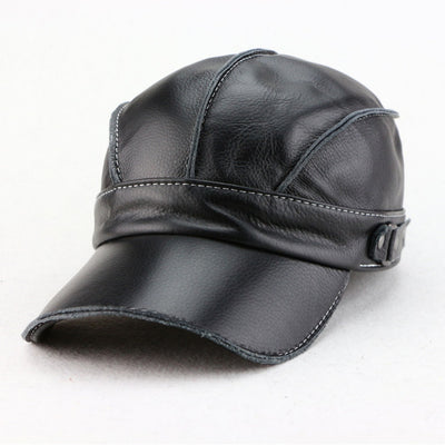 Gorra de Béisbol Unisex Cuero Genuino Estilo Coreano para Otoño e Invierno - Image 3