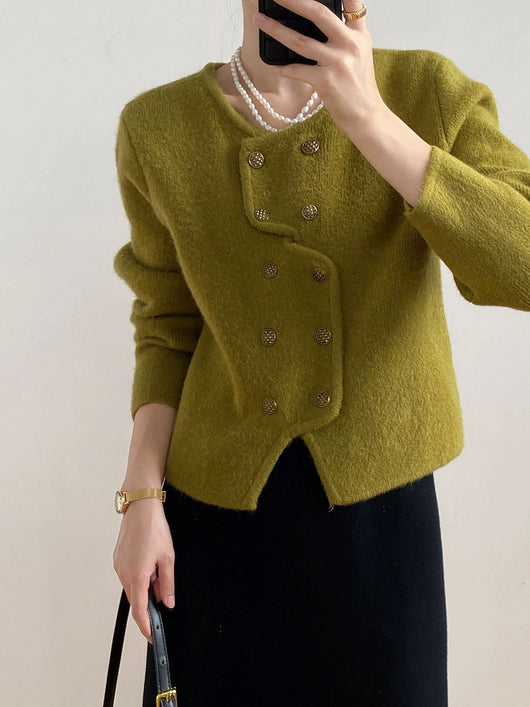 Cardigan Corto de Punto Clásico Estilo Francés Elegante - Image 8