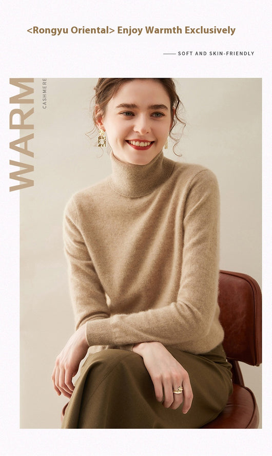 Suéter Cuello Alto de Cachemira Pura para Mujer - Image 32
