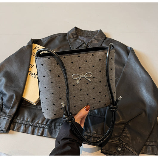 Bolsa Crossbody de Lona con Lunares y Moño Fashion - Image 21