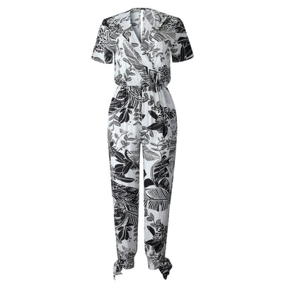 Jumpsuit Estampado Cuello V Manga Corta para Mujer - Image 4