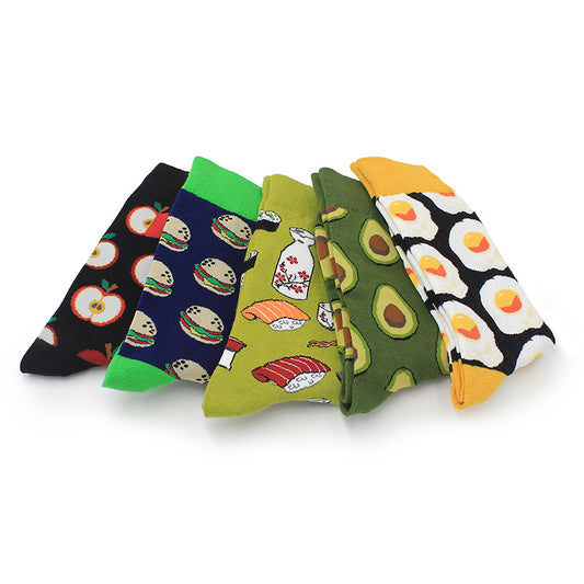 Calcetines de Algodón para Parejas - Diseño Creativo Serie Alimentos