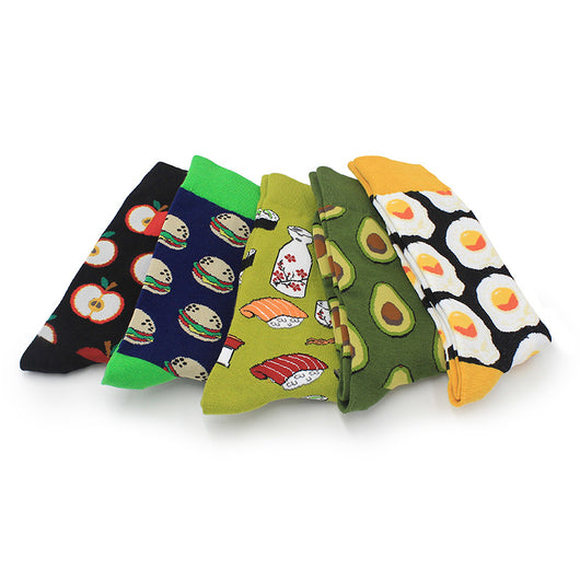 Calcetines de Algodón para Parejas - Diseño Creativo Serie Alimentos