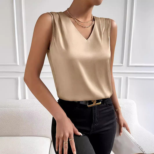 Chaleco de Satén Elegante para Mujer - Prenda Base Versátil - Image 4
