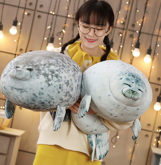 Peluche Foca Grande con Diseño Acuario - Image 3