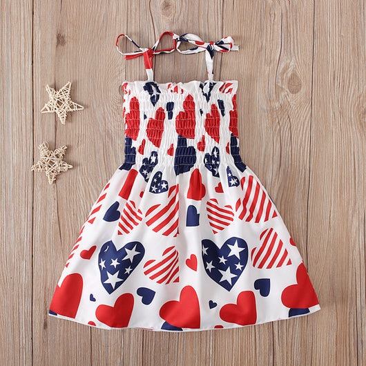 Vestido Infantil con Estampado de Amor Europeo y Americano
