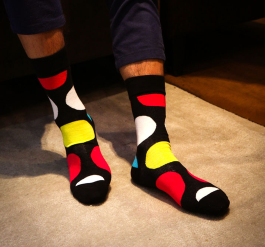 Calcetines Hombre Estilo Británico a Rayas Tubo Medio - Image 5