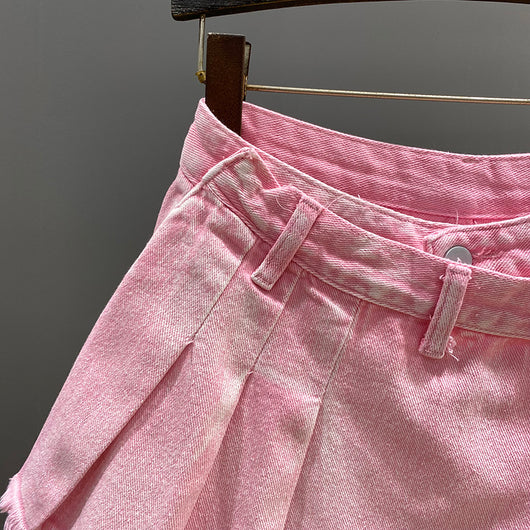 Culottes Denim Irregular Cintura Alta Efecto Dos Piezas - Image 5