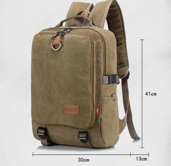 Mochila Casual Retro de Lona para Hombre