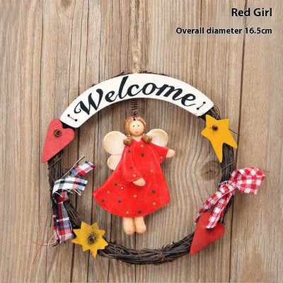 Placa Decorativa de Bienvenida en Madera con Guirnalda para Puerta - Image 6
