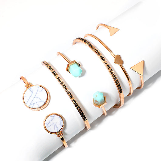 Pulsera de Moda Love Aleación - Set de 6 Piezas para Mujer - Image 2