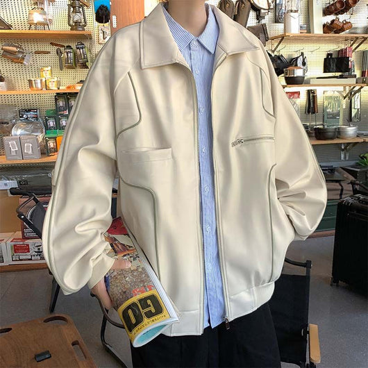 Abrigo de Cuero para Hombre Primavera y Otoño - Image 3