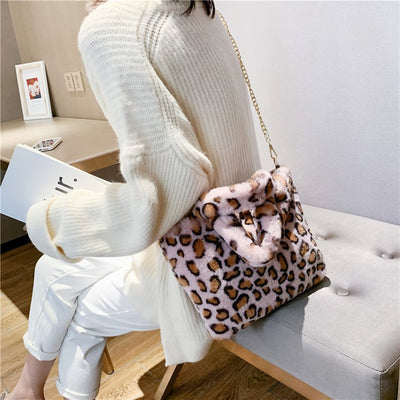 Bolso Tote Leopardo con Cadena y Correa Crossbody - Image 45