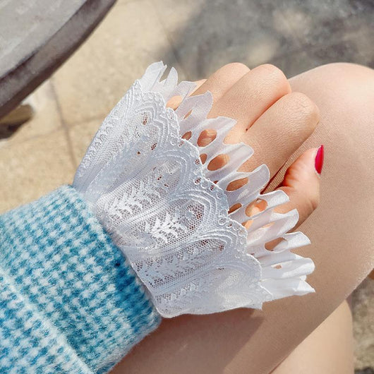 Suéter Blanco con Mangas de Encaje Falso - Algodón Premium para Mujer - Image 25