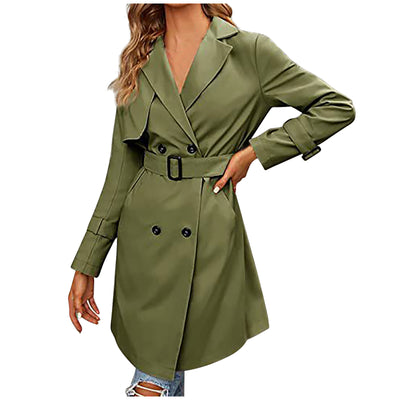 Abrigo Elegante Doble Fila Ajustado para Mujer - Image 25