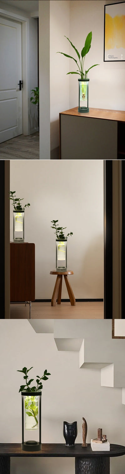 Lámpara de Mesa de Aluminio Transparente con Luz Ambiental - Image 8
