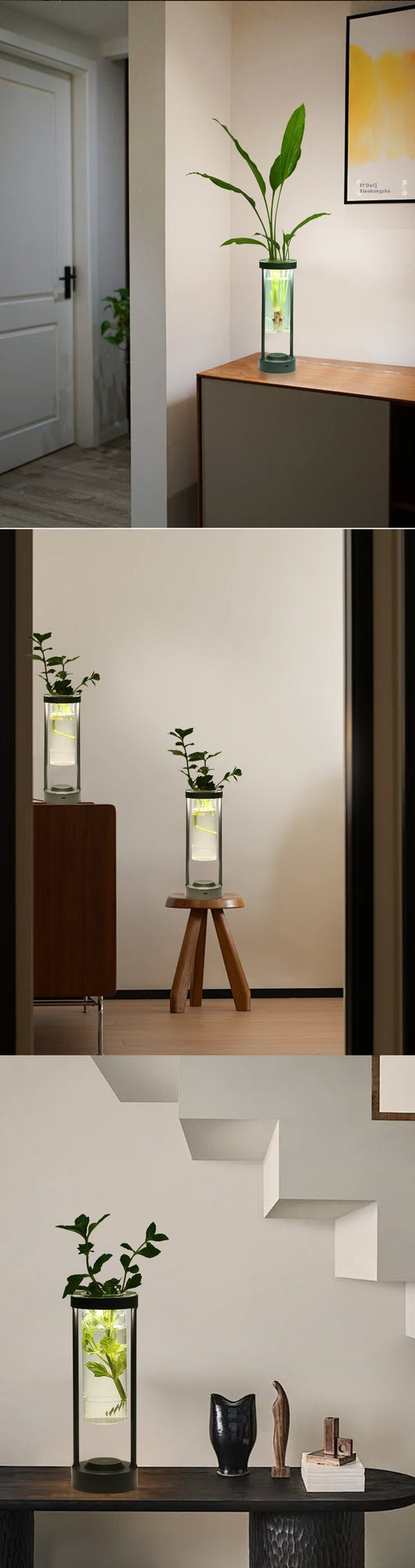 Lámpara de Mesa de Aluminio Transparente con Luz Ambiental - Image 8
