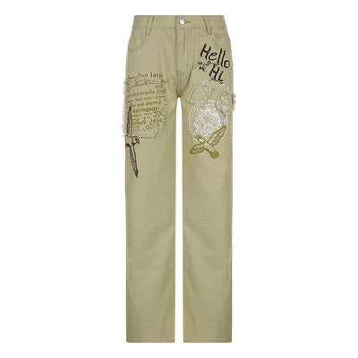Pantalones Vaqueros Estampados Ajuste Americano para Mujer - Image 7