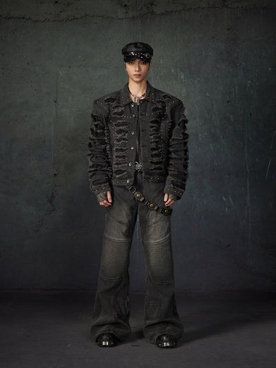 Chaqueta Denim Acolchada con Remaches y Hombros Reforzados - Image 8